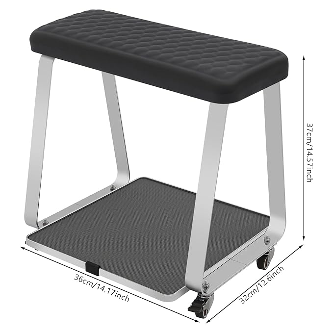 Pedicure Foot Rest for Nail Tech Nail Salon, Nail Stand,PU Leather Foot Nail Stand Rest for Home and Salon Use Pedicure Station (Black)