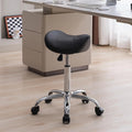 FIRAVOE Saddle Stool, Swivel Saddle Stools with Wheels, Adjustable Rolling Stool 18"-26", Faux Leather Rolling Saddle Stool for Salon, Massage, Clinic, Lab, Office (Black, 1PCS (18"-26"))