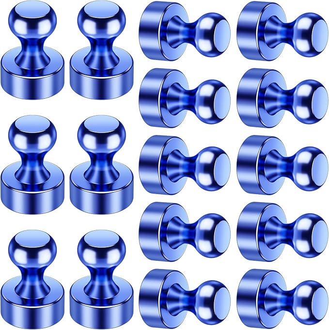 16 Pcs Fridge Magnets, Refrigerator Magnets, Small Strong Magnets, Whiteboard Magnets for Fridge, Magnetic Push Pins for Locker, Kitchen Decor and Accessories, Office, Classroom Organization