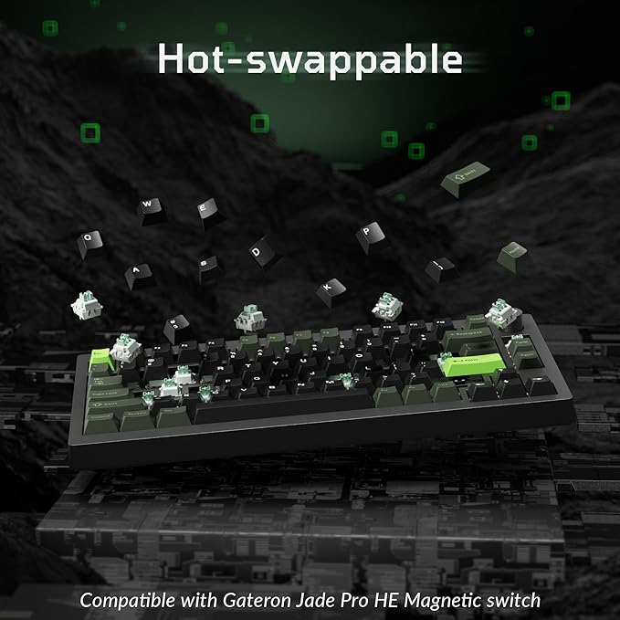 Keychron J8 HE Wired Hall Effect Keyboard with 8000 Hz Polling Rate, Rapid Trigger Magnetic Switch Hot-Swappable, 75% Layout Custom Programmable Knob, RGB Backlit for Mac Windows Linux
