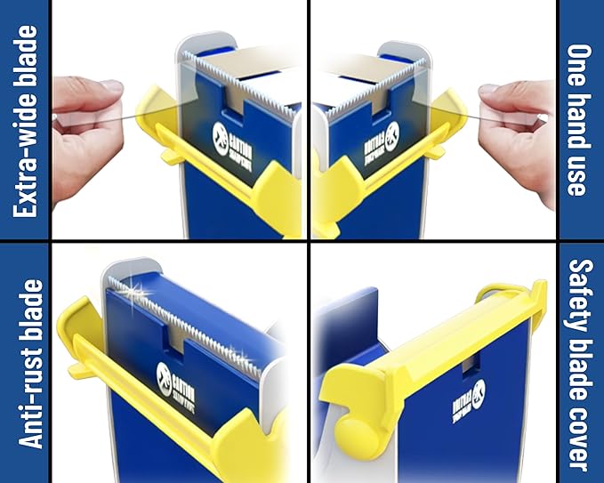 ICO by Excell Triple Premium Extra Wide Metal Multi-Rolls Desktop Tape Dispenser, ET-13371, 3 inch Wide, 3 inch Core, Pack of 12