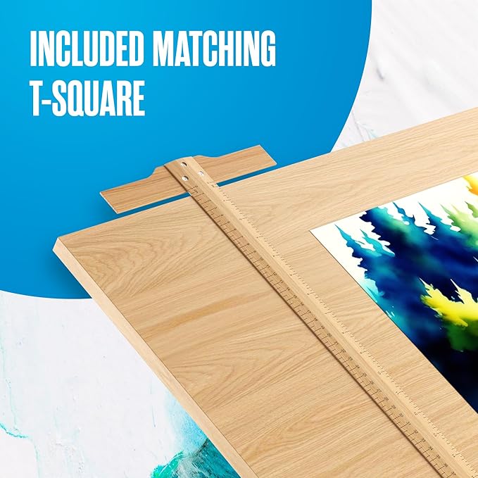 Houseables Portable Drafting Table, Artist Table, Drafting Desk, Artist Desk, Architect, Painting, Blueprint, Blue Print, Plan, Drawing, Art, Architectural, Adults, Dibujo, Wood, Adjustable, 36" x 24"