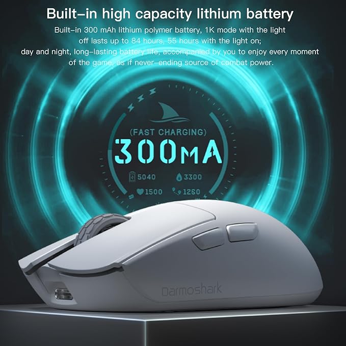 Darmoshark M3microPRO Mini Wireless Gaming Mouse,Tri-Mode 2.4G/USB-C/Bluetooth Mouse Up to 30000DPI,PAW3950 Optical Sensor Lightweight 43g,5 programmable Button,Computer Mouse for PC,Mac(Pink)