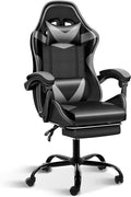 Gaming Chair, Ergonomic Computer Chair with 90°-150° Reclining Backrest & Footrest, Headrest & Lumbar Support, 363° Swivel Height Adjustable Desk Chair, High Back for Adults