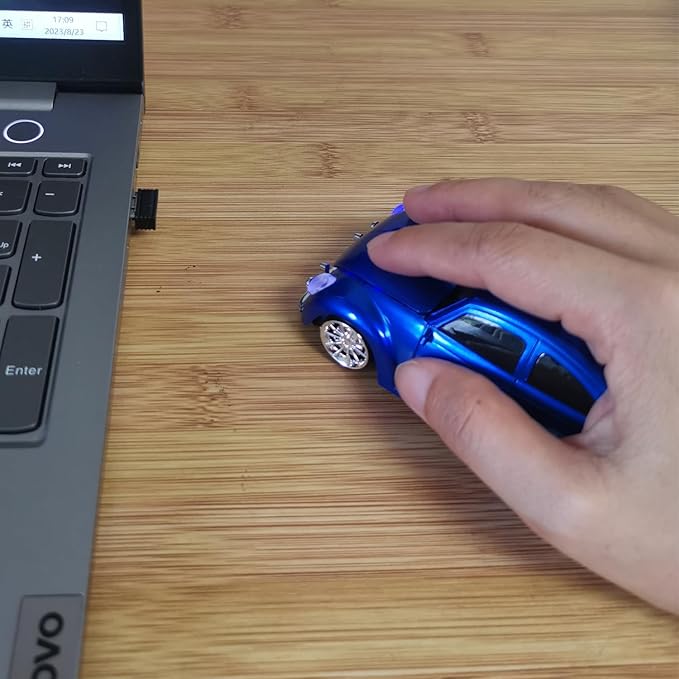 Car Mouse for Computer, Cool and Cute Car-Shaped Mouse, Wireless 2.4Ghz Optical Mice for Laptop PC Mac (Blue)