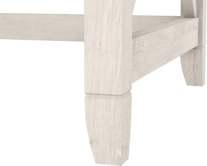 Bush Home Key West 60W Modern Farmhouse L Shaped Desk in Linen White Oak, 60-Inch Corner Computer Table for Home Office Workspace