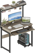 ALISENED 31.5" Small Computer Desk with Hutch, Office Desk Study Table Writing Desk Workstation PC Table for Home Office, Space Saving Design
