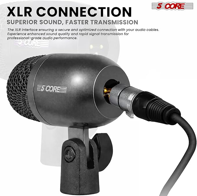 5 CORE Tabla Mic Indian Instrument Microphone Set for Bayan & Dayan Dholak Uni-Directional Mridangam Microfono for Recording Live Stage Temple & Classroom - Tabla MIC BLK
