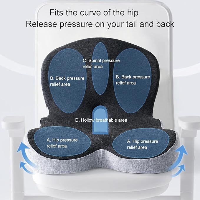 Truck Seat Cushion, Memory Foam L Shaped Seat Cushion, Cushion Lab Ergonomic Back Support & Sciatica Relief for Long Drives, Semi Truck Driver Accessories (Dark Gray)