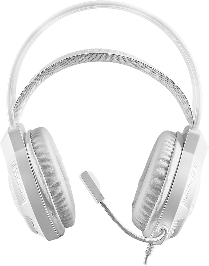 Mars Gaming MH124 FRGB Rainbow Gaming Headphones, Ergonomic Design, Flexible Microphone, Volume Control, Windows, Linux, Mac, PS4, PS5, Xbox One, Xbox Series X|S, Switch, Switch 2, White