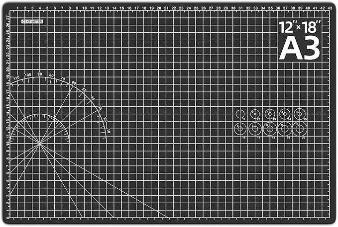 DIYSELF Cutting Mat 12in×18in, Cutting Mats for Crafts, Self Healing Cutting Mat A3, Fabric Cutting Mats Double Side for Sewing, Quilting, Craft Mat for Desktop, Matting & Mounting Materials