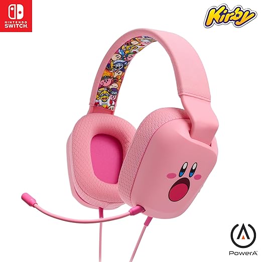 PowerA Wired Stereo Headset for Nintendo Switch and Switch 2 - Kirby Mouthful, 3.5 mm, Wired, Stereo, Officially Licensed