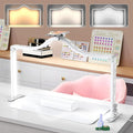 Yokilly Arc Half Moon Light: 34" Shadow-Free Half Moon Light for Desk Salon - Foldable LED Desk Lamp with Stepless Brightness for Manicurist (White)