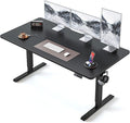 BANTI 63 × 28 Inches Standing Desk, Ergonomic, Electric Height Adjustable, Sit and Stand Up, Computer Desk with a Deeper Desktop, Black Frame/Black Top