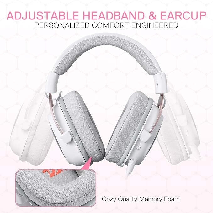 Redragon H510 PRO 3-Mode RGB Gaming Headset - 7.1 Surround Sound - 53MM Audio Drivers in Memory Foam Ear Pads w/Durable Fabric Cover- Multi Platforms Headphone - USB Powered for PC/PS4/NS