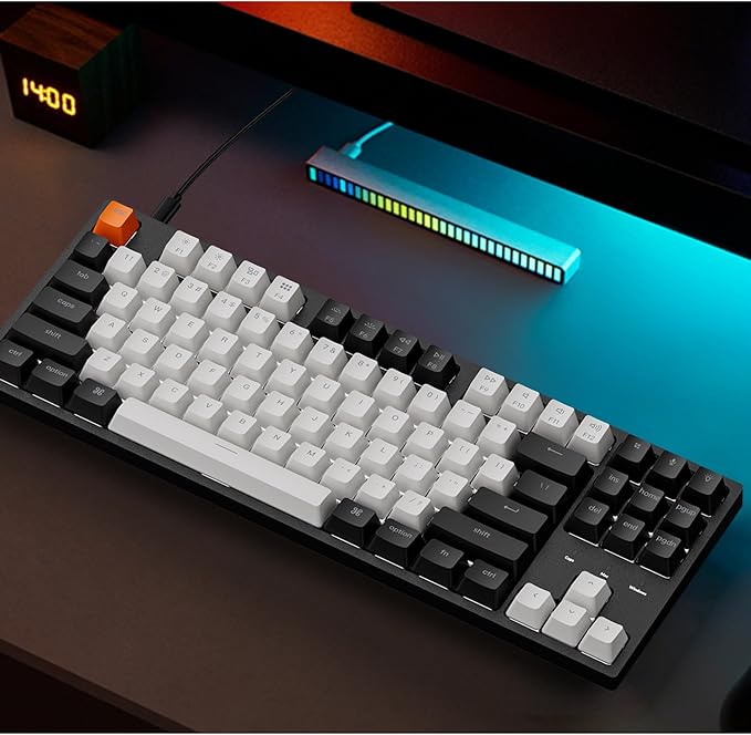 Keychron C1 TKL Mechanical Wired Gaming Keyboard – RGB Backlit Compact Keyboard with Linear Red Switches for Mac & Windows