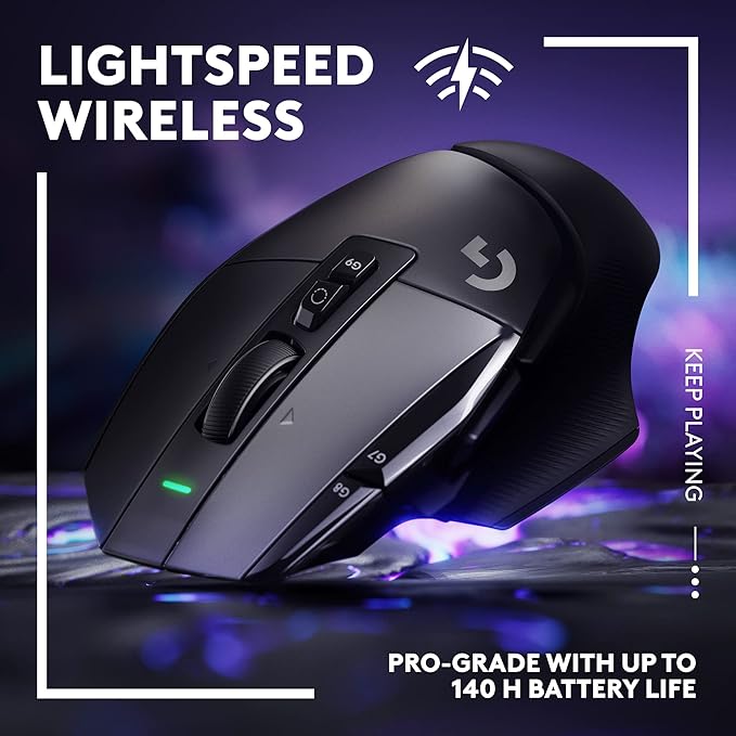 Logitech G502 X Lightspeed Wireless Gaming Mouse, Black | Hero Sensor, 25,600 DPI, 13 Programmable Buttons, LIGHTFORCE Switches, Onboard Memory, PC/Mac | with Signature Series Charging Dock