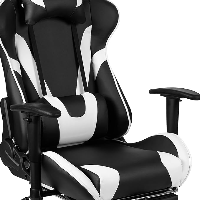 Flash Furniture Optis Black Gaming Desk and Black Footrest Reclining Gaming Chair Set with Cup Holder, Headphone Hook, and Monitor/Smartphone Stand