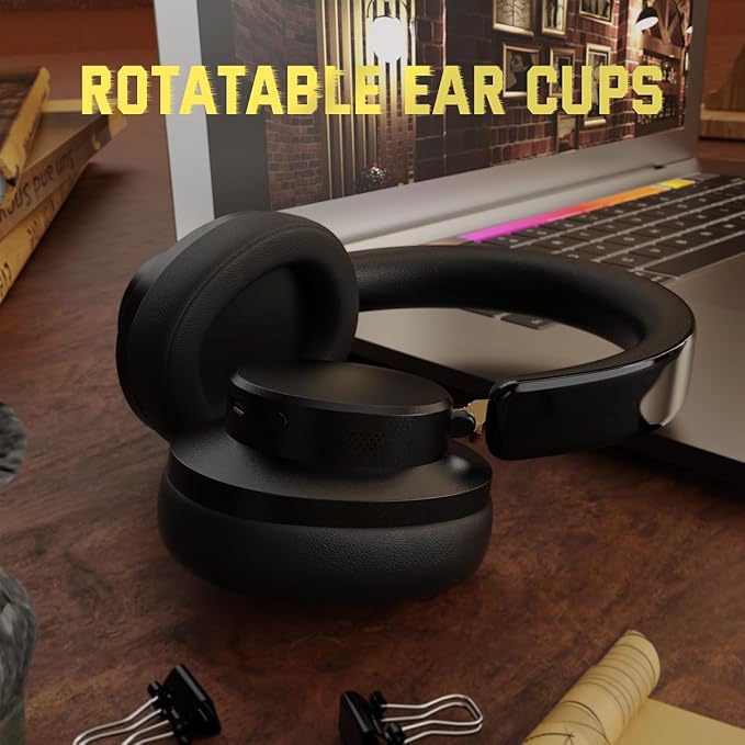 ATTACK SHARK G500 Wireless Over-ear Noise Canceling Headphones,Bluetooth ANC Gaming Headset with BT 5.3/3.5mm Audio Cable,20H Playtime,Hifi Stereo Sound,Deep Bass,Built-in Mic for PC Smartphone(Black)