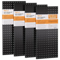 INCLY 4 Pack Peg Board, 12"x24" Upgrade Heavy Duty Metal Pegboard Panels, Black Pegboard Wall Organizer, Peg Board Panels for Walls Home, Garage Tools Storage, Shed, Craft Room, Office, Kitchen