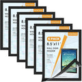 MaxGear Sign Holder 8.5 x 11 Wall Mount, Magnetic Clear Plastic Sign Holders, Self Adhesive Display Picture Frames, Display in Portrait or Landscape Format for Home, Office, Store, 6 Pack