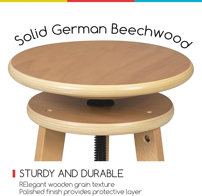 MEEDEN White Board Drafting Table and Stool Set, Height Adjustable Artist Wooden Stool and Craft Table, Tiltable Tabletop of Drawing Desk, Perfect for Writing, Artwork, Artists Studio