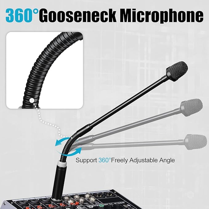 Dynamic Gooseneck Microphone, Professional XLR Wired Dynamic Microphone With 360-Degree Rotation And Flexibility. DJ Microphone Suitable For Audio Mixing Consoles, Ktv Bars, And Public Address Systems