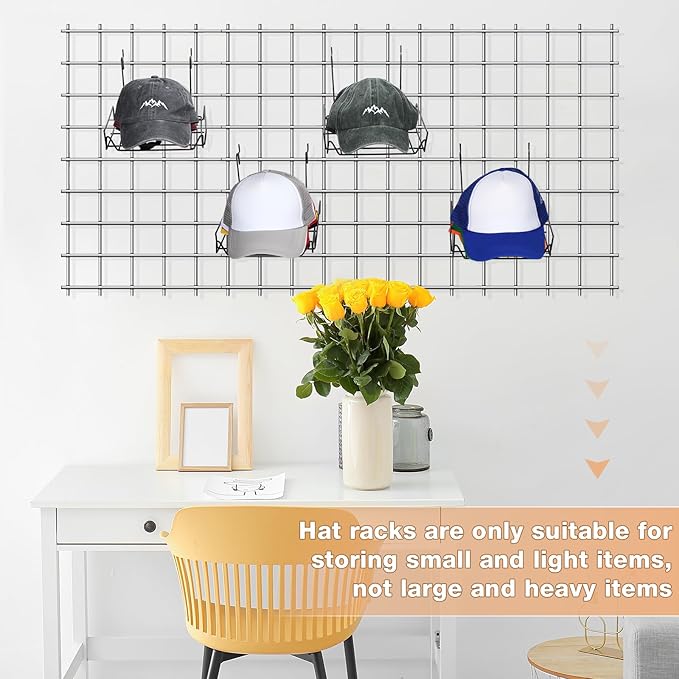 Yaocom 10 Pcs Wire Hat Rack Display for Slatwall, Grid, Pegboard, Metal Multifunctional Retail Shelves Organizer for Home Shop Store Boutique, Black