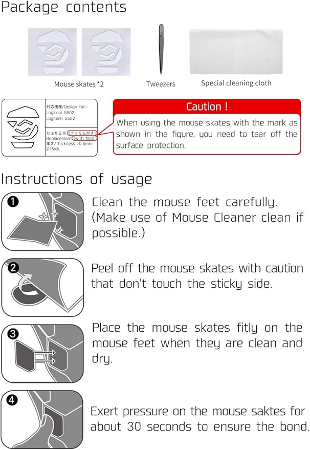 HOTLINEGAMES 3.0 Plus Mouse Skates Feet Compatible with Logitech G700 / G700s Gaming Mouse, Universal Any Mousepad, Rounded Curved Edges, Super Smooth Glide, Pure PTFE, Replacement Feet Upgrade