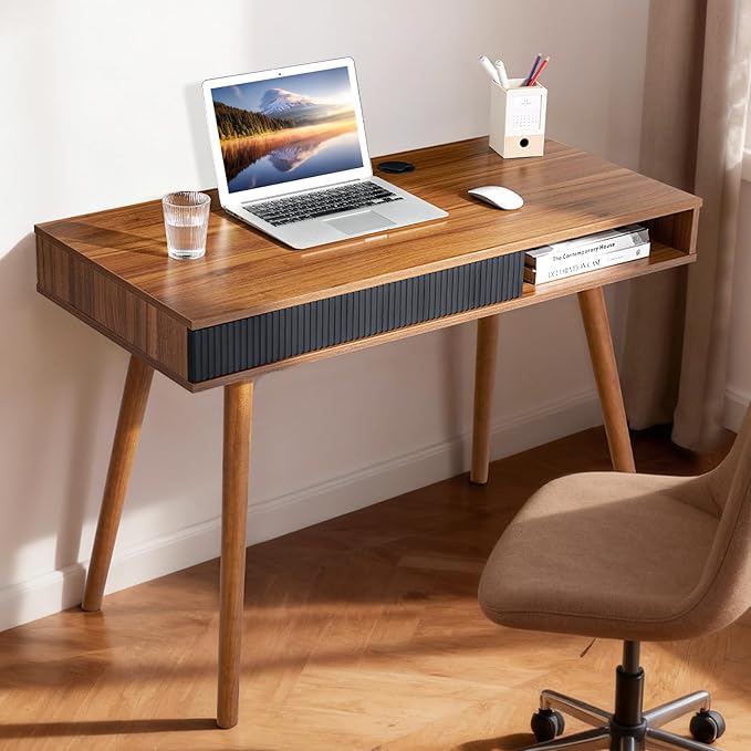 Artswish Mid Century Modern Desk with Chair Set