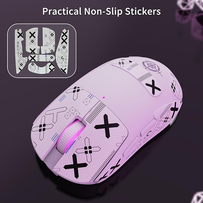 ATTACK SHARK×Magic-Refiner G6 Wireless Gaming Mouse Tri-Modes Connection 2.4G/BT/USB-C 24000 DPI 1000Hz Polling Rate with Anti-Slip Grips,750mAh Battery Gaming Mice for Laptop/PC/Mac Gamer White