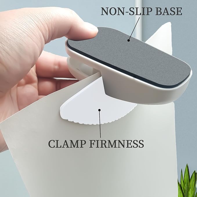 Paper Holder Stand for Desk, Paper Stand for Desk When Typing, Document Holder, Portable Counterweight Copies Stand Desktop Clamp for A4 Paper Documents Office Typing Reading (White)