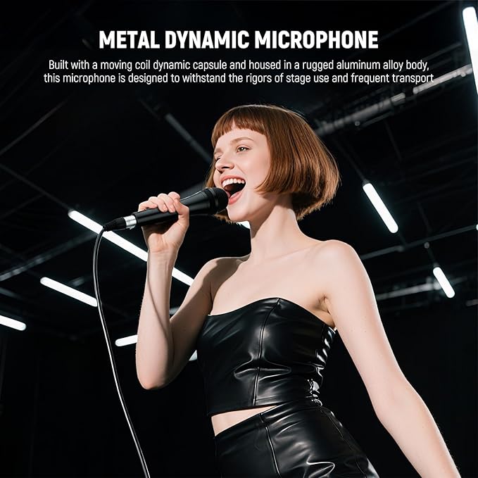NEEWER NW-040 Cardioid Dynamic Microphone with XLR Cable, Rigid Metal Shell, Cleaning Cloth, Unidirectional Pickup Mic for Musical Instruments Voice Public Speech Podcast Singing PC Gaming Streaming