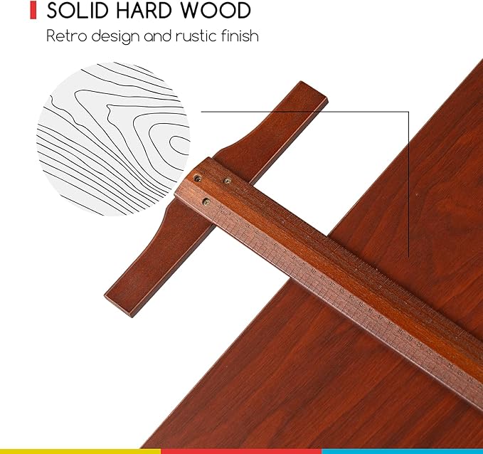 MEEDEN Vintage Wood Drafting Table & Stool Set, Artist Drafting Chair and Craft Table with Adjustable Height, Tiltable Tabletop for Artwork, Graphic Design, Writing