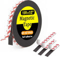 Magnetic Tape, 15 Feet × 1/2 Inch Magnet Tape with Adhesive Backing, Magnetic Strip Ideal for Classroom Projects, Crafts, and Home Organization