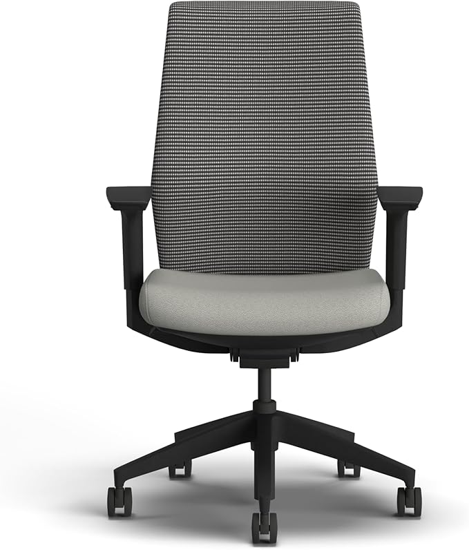HON Cipher Mesh Office Chair, Standard Cylinder, Height Adjustable Arms, Office Chair with Lumbar Support, Black Mesh, Black Frame, Fog