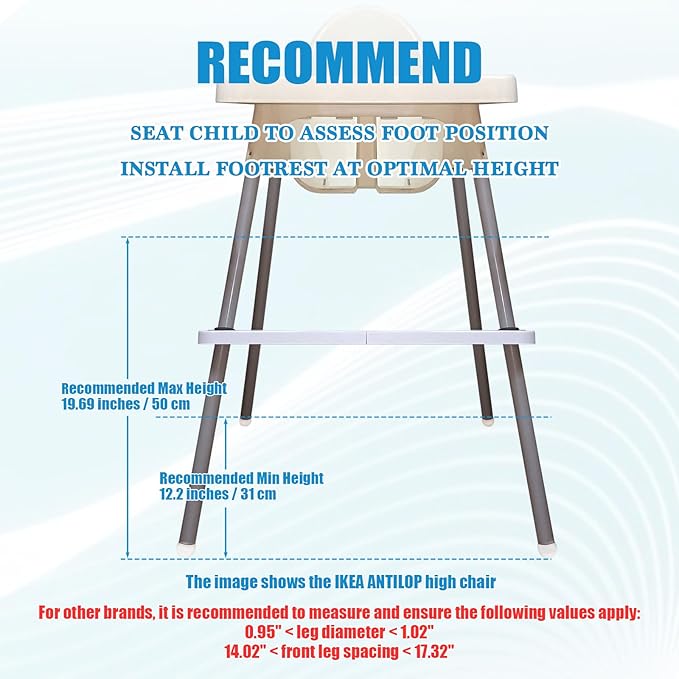 Adjustable Foot Rest for IKEA High Chair, Foot Rest for Baby Feet, High Chair Accessories Footrest Compatible with IKEA Antilop Highchair