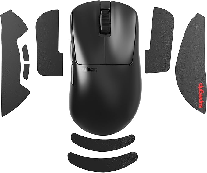 Pulsar Gaming Gears SUPERGRIP Griptape Set for Xlite v3 Large Sweat Absorbing High Performance Anti Slip 3M Adhesive no Residue Mouse Grip Tape Ultra-Thin 0.5mm (0.02in)