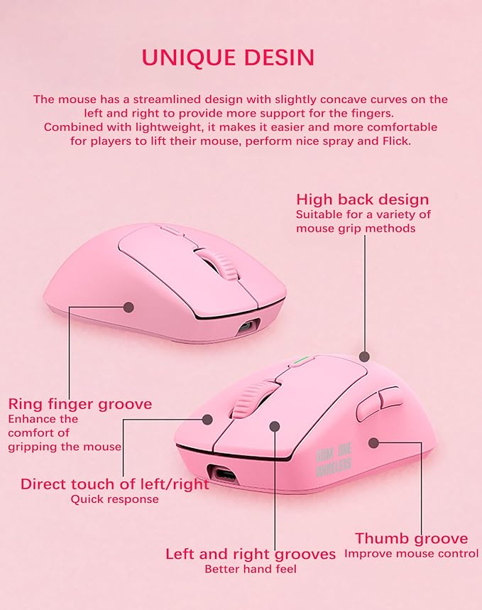 WAIZOWL OGM ONE Wireless Wired Mouse 75g Lightweight Dual Mode Professional ESports PC Gaming Mice Ergonomic Type C Rechargeable