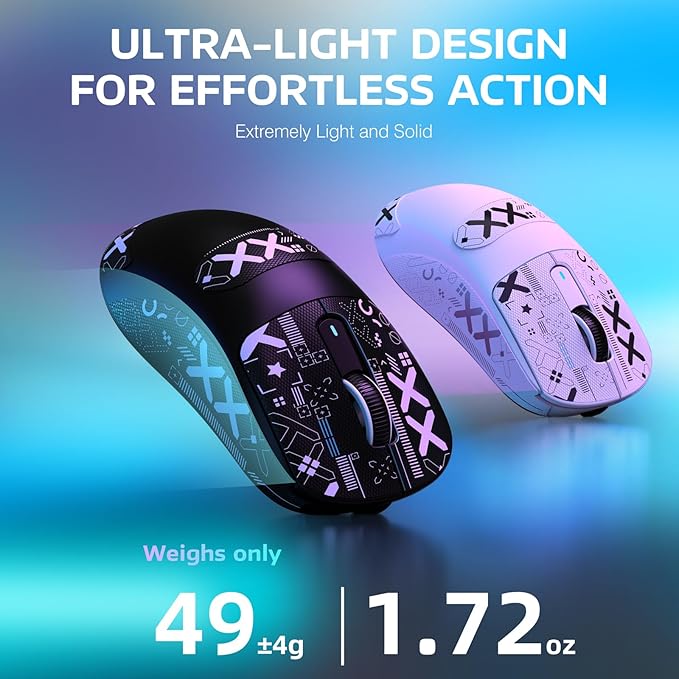 ATTACK SHARK X3 Lightweight Wireless Gaming Mouse with Tri-Mode 2.4G/USB-C Wired/Bluetooth,26K DPI, PAW3395 Optical Sensor,Kailh GM8.0 Switch,5 programmable Buttons for PC/Win/Mac(Black+Stickers)