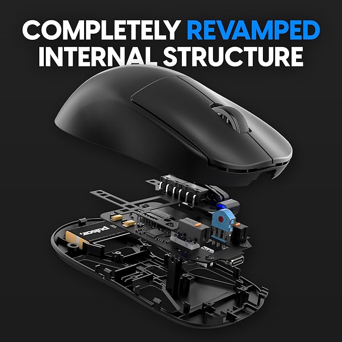 Pulsar Gaming Gears X2 v2 Wireless Gaming Mouse, Ultra Lightweight 1.87 oz (53 g), Symmetrical, Optical Switch, 2.4 Ghz 1 ms, 26000 DPI, PAW3395 Sensor (Medium, Wireless, Black) (Renewed)