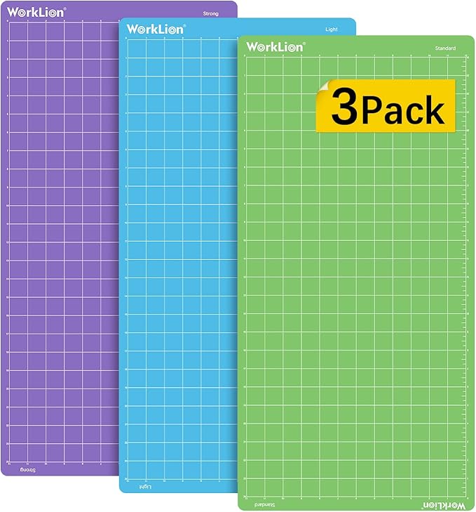 WORKLION Cutting Mat 12x24 Compatible With Explore One/Air/Air 2/Maker Adhesive Variety Sticky（Standard,Light,Strong) Anti-Slip Durable Mat Accessories