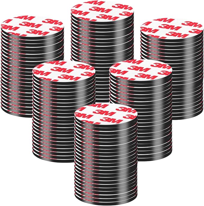 120Pcs, 1.2" x 0.08" Round Magnets with Adhesive Backing, Precut Flexible Circle Strong Sticky Magnetic Dots for DIY Crafts Fridge Magnets