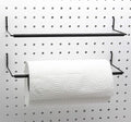 Paper Towel Holder for Pegboard, Extendable, Fit Any Standard Pegboard, Peg Board Organization Accessory Hook for Workshop, Garage, Kitchen, Laundry Room, Bathroom 2 Packs, Black (2 PCS)