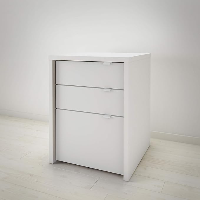 3-Piece Home Office with Multi-Purpose Storage & Desks, White & Natural Maple