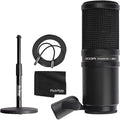 Zoom ZDM-1 Dynamic Microphone + On Stage Adjustable Desk Microphone Stand + Mic Cable XLR-M to XLR-F + Black Cleaning Cloth - Top Value Bundle