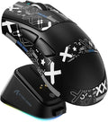ATTACK SHARK V3PRO Wireless Esports Gaming Mouse with Magnetic Charging Dock:62g Lightweight-1K Polling-25K DPI-PAW3311 Sensor,Wired/BT/2.4Ghz Programmable,BK52820 IC for PC Laptop Gamer(Black+Tape)