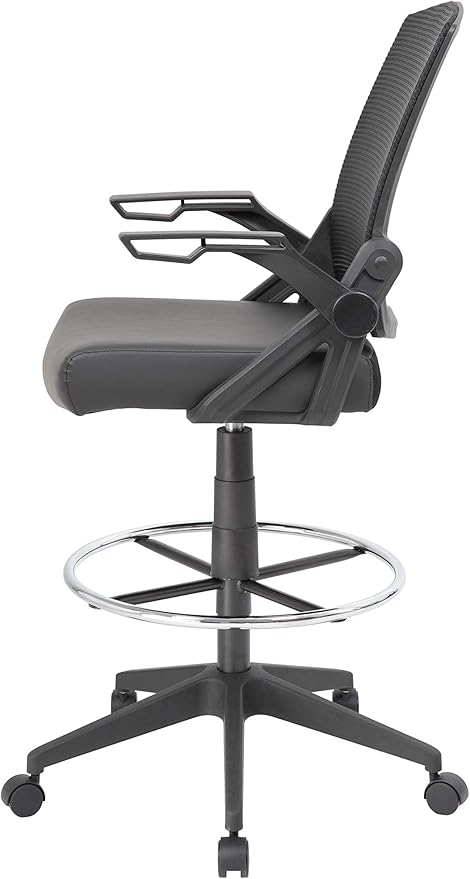 Boss Office Products Drafting Stool with, Black