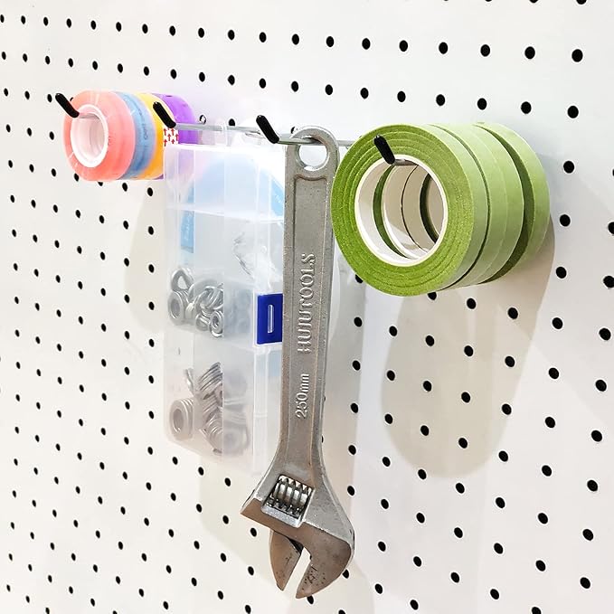 Scartink Pegboard Hooks Pegboard Accessories,4 inch,Pegboard Organizer Kit for Garage Organization,Tool Storage, 25 Pack