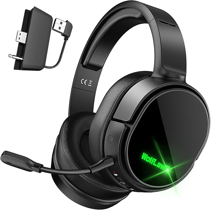 WolfLawS Wireless Gaming Headset for Xbox Series X|S, Xbox One, PS5, PC, Gaming Headphones with Bluetooth, Noise Canceling Mic